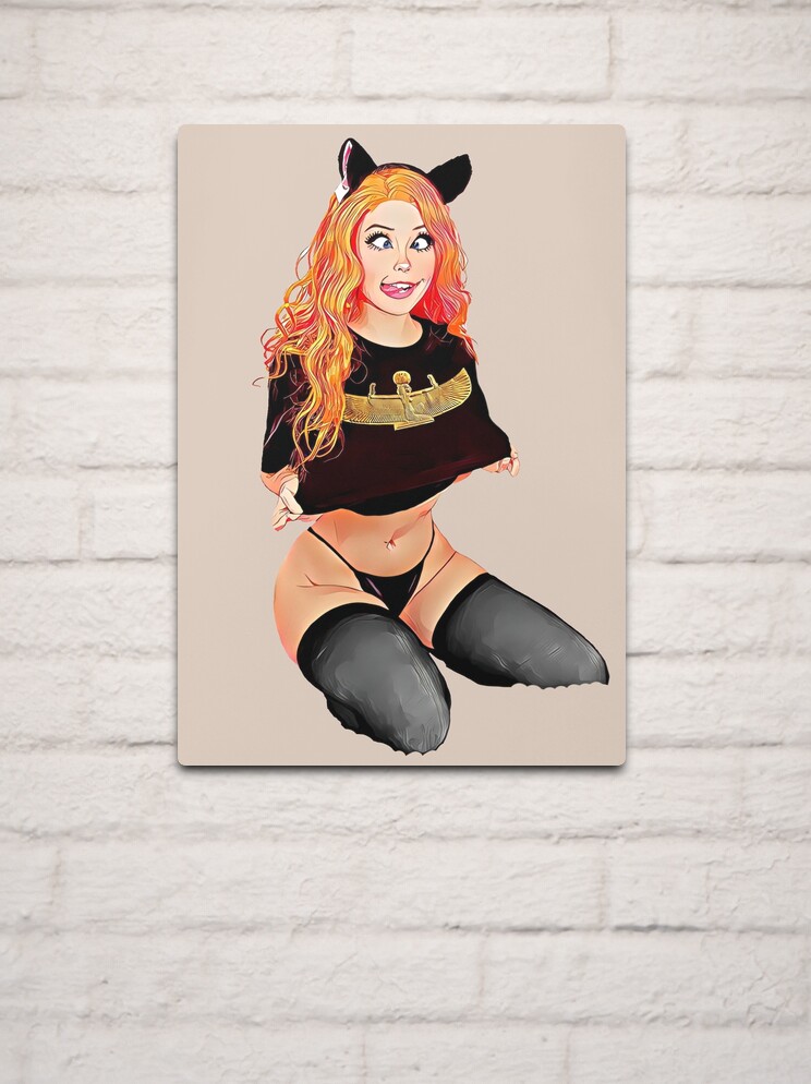 Silly sexy cartoon cosplay girl. Metal Print for Sale by