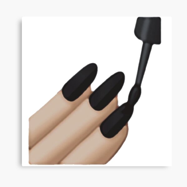 Schwarze Nagel Emoji Leinwanddruck Von Ladyboner69 Redbubble
