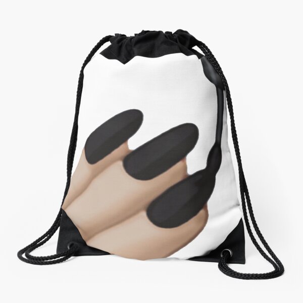 Black Nails Emoji Drawstring Bag