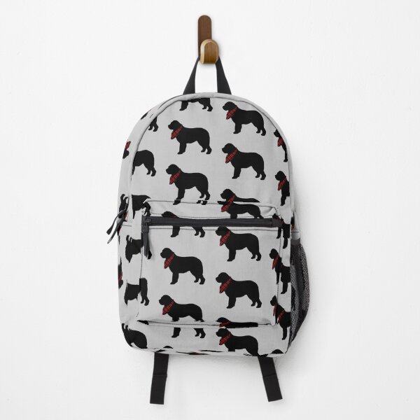 Newfoundland Dog with Plaid Bandana Backpack