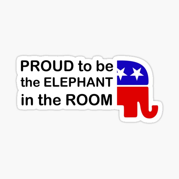 Vista previa del artículo con la obra «Orgulloso de ser el elefante en la habitación - Republican Elephant Design», diseñado y vendido por Bleed RWB.