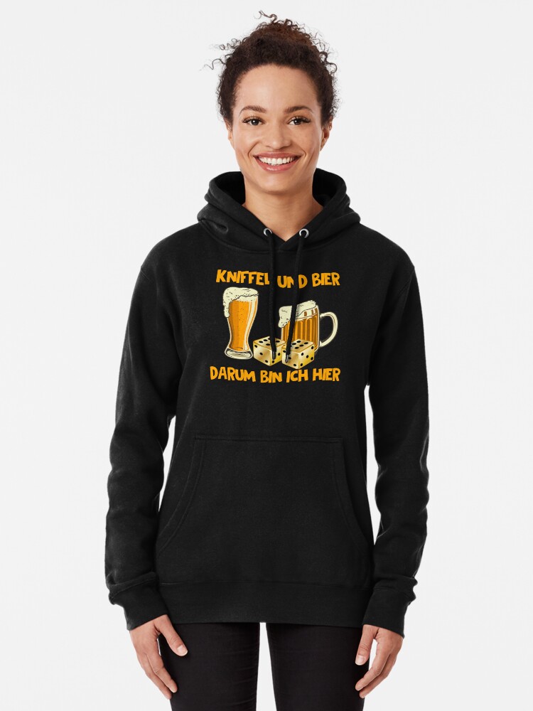 Kniffel und Bier Darum Bin Ich Hier Lustiges Bier Geschenk Hoodie