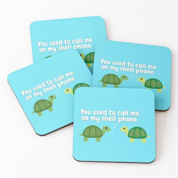 Item preview, You Used To Call Me On My Shell Phone Funny Pun Turtles - blue designed and sold by MixedBagMerch.