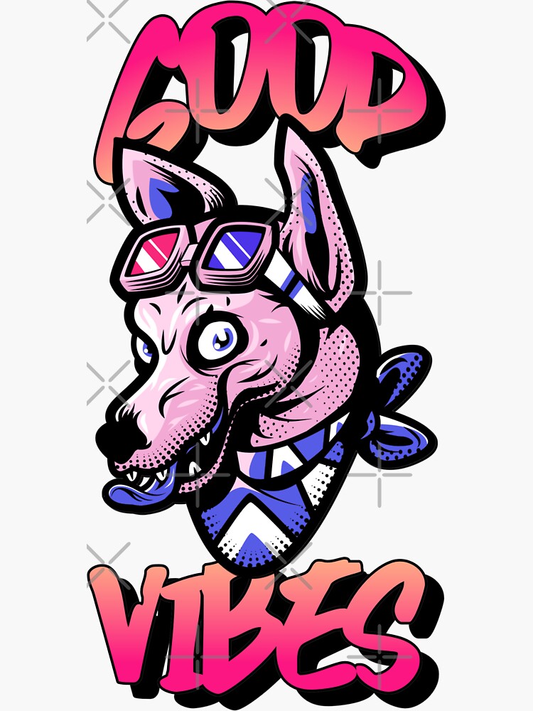 "DOG GOOD VIBES DESIGN" Sticker for Sale by SMILINGHEART Redbubble