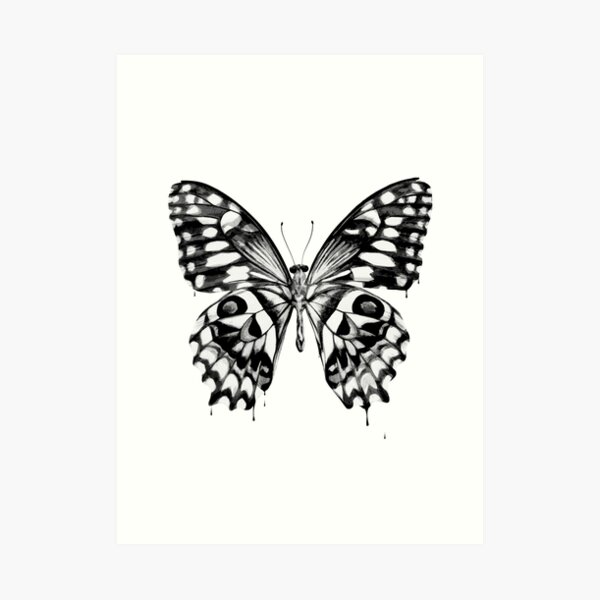 Black butterfly Art Print