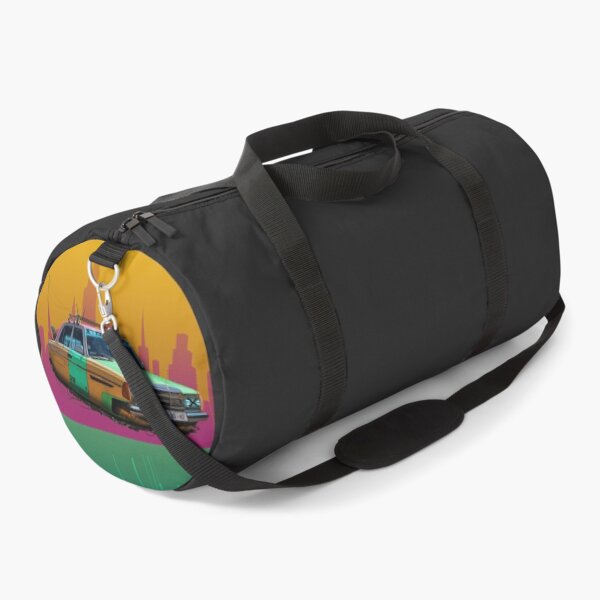 Item preview, Retrofuturistic hover taxi in front of a colorful city designed and sold by dominic0925.