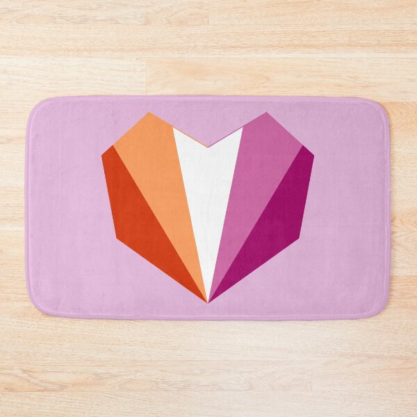 Item preview, Lesbian Flag (5-Stripes) LGBT Geometric Heart designed and sold by BunnyPrinceDegn.
