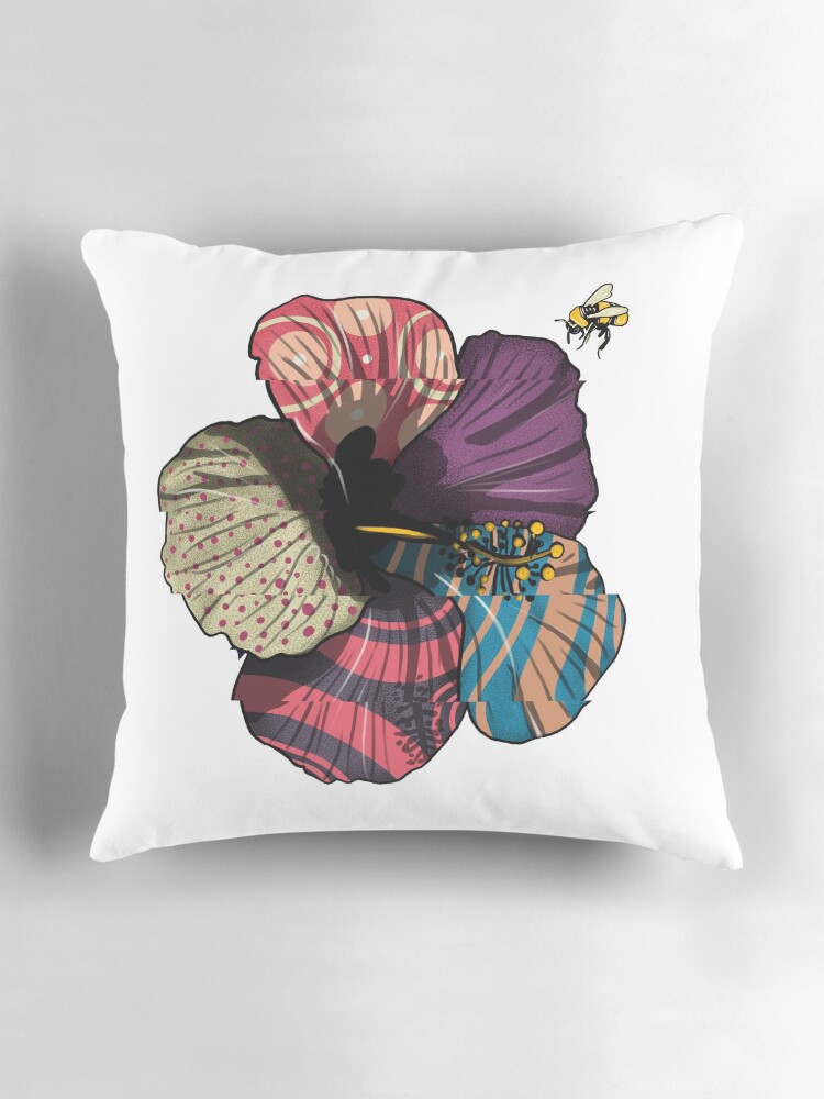 Thumbnail 3 of 4, Pillow, Distorted Hibiscus designed and sold by jerlyn.