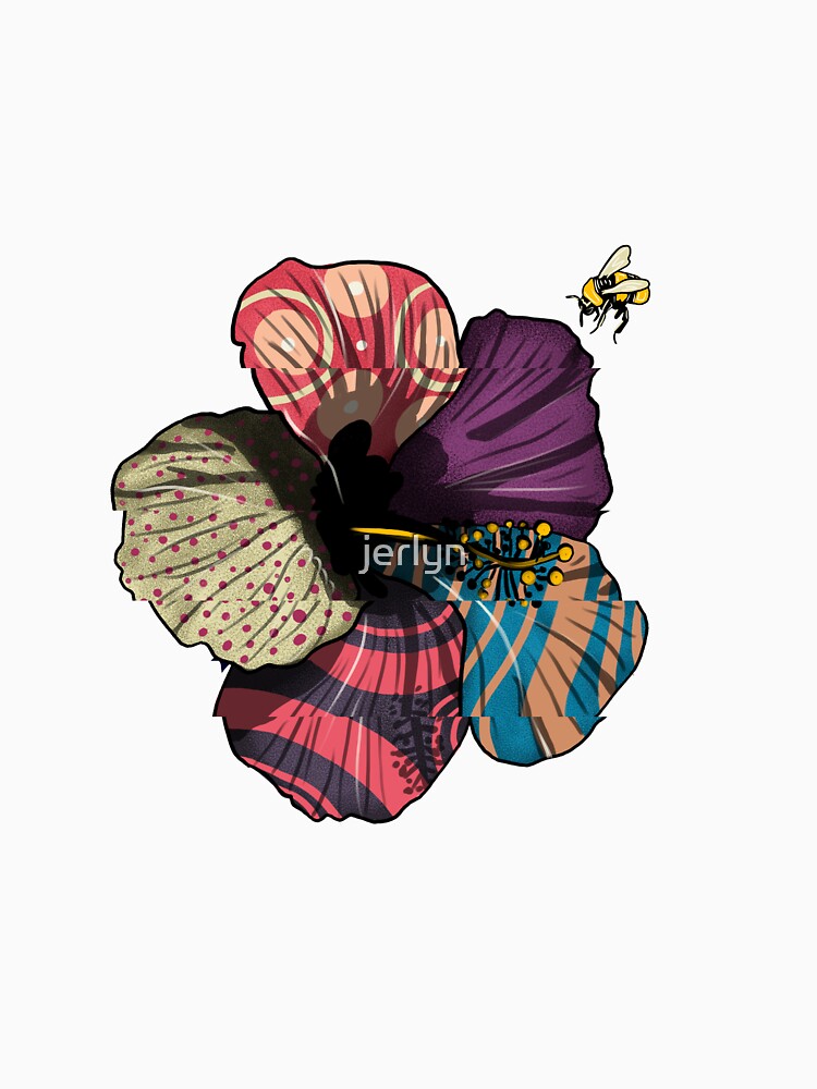 Thumbnail 7 of 7, Classic T-Shirt, Distorted Hibiscus designed and sold by jerlyn.