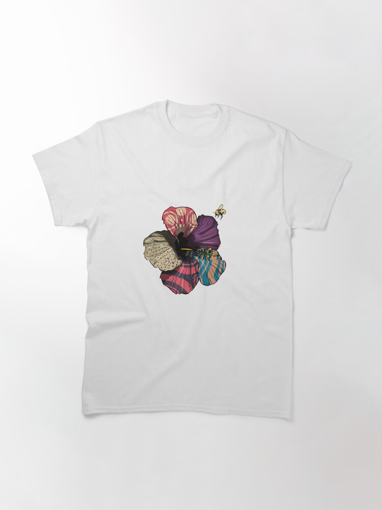 Thumbnail 3 of 7, Classic T-Shirt, Distorted Hibiscus designed and sold by jerlyn.