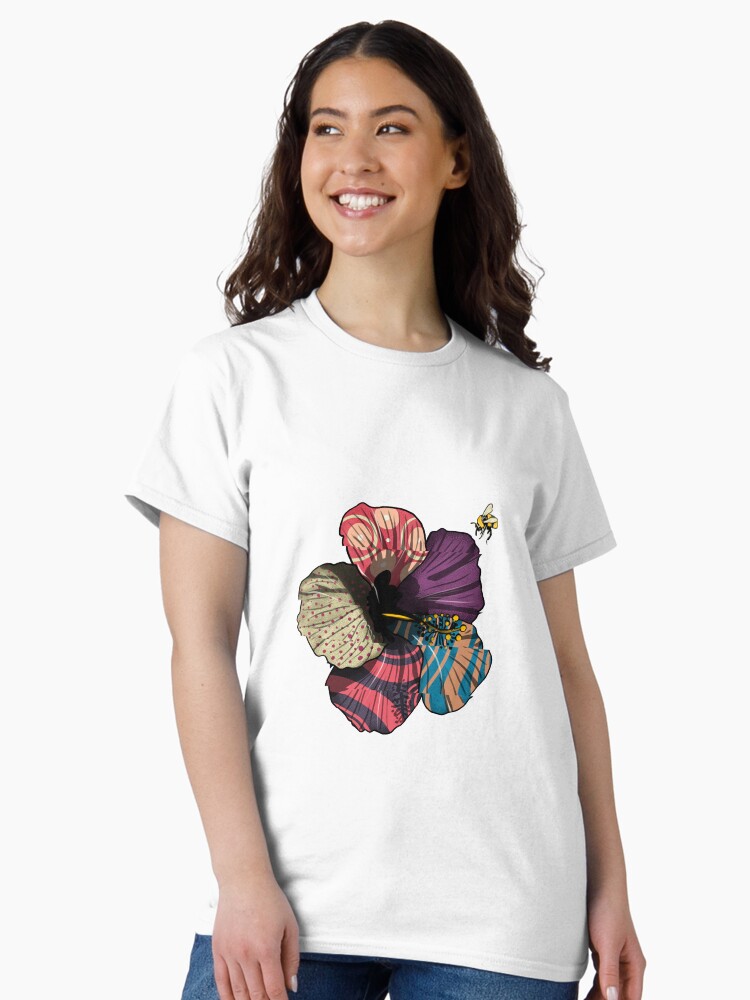Thumbnail 2 of 7, Classic T-Shirt, Distorted Hibiscus designed and sold by jerlyn.