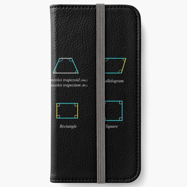 Geometric shapes: CIRCLE, NONAGON, RHOMBUS, ACUTE, ELLIPSE, RIGHT, PARALLELOGRAM, KITE, Decagon iPhone Wallet