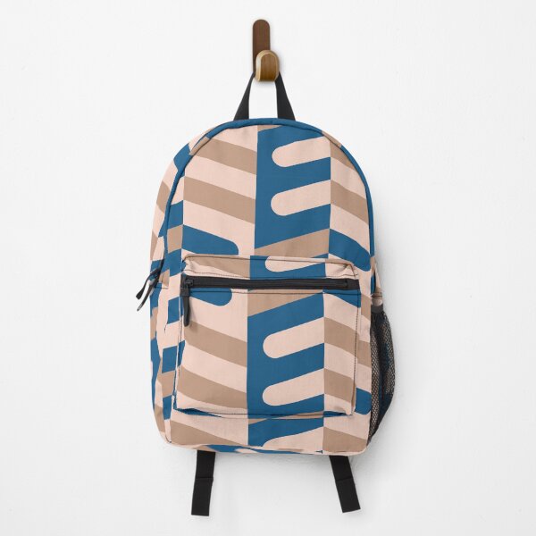 Item preview, Ladyfingers in Columns Geometric Pattern – Blue & Beige designed and sold by RoguePatterns.