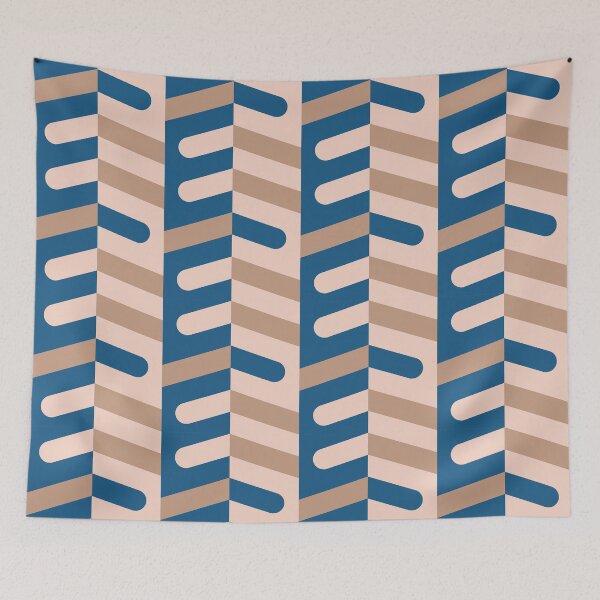 Item preview, Ladyfingers en patrón geométrico de columnas - azul y beige designed and sold by RoguePatterns.