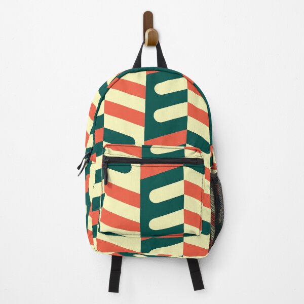 Item preview, Ladyfingers in Columns Geometric Pattern – Forest Green & Orange designed and sold by RoguePatterns.