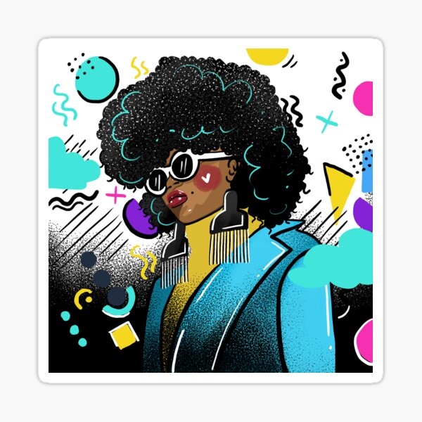 Bright afro Sticker