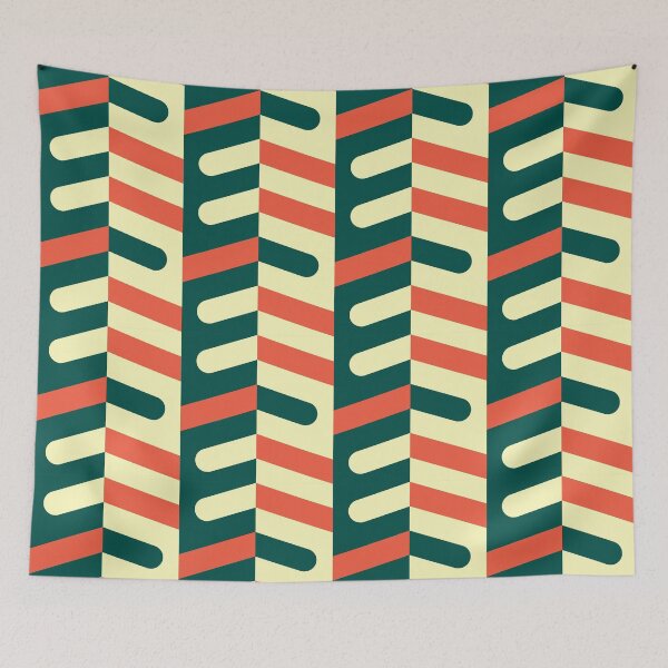 Item preview, Ladyfingers en Columnas Patrón geométrico - Verde bosque y naranja designed and sold by RoguePatterns.