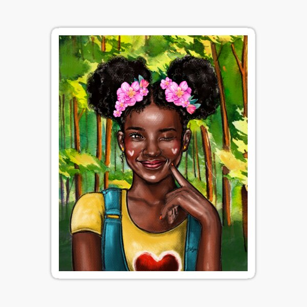 Kid Afro ponytail Sticker