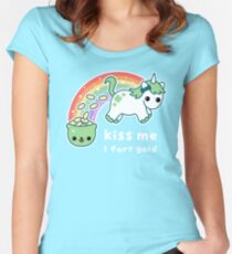 St. Patrick's Day Unicorn Women's Fitted Scoop T-Shirt