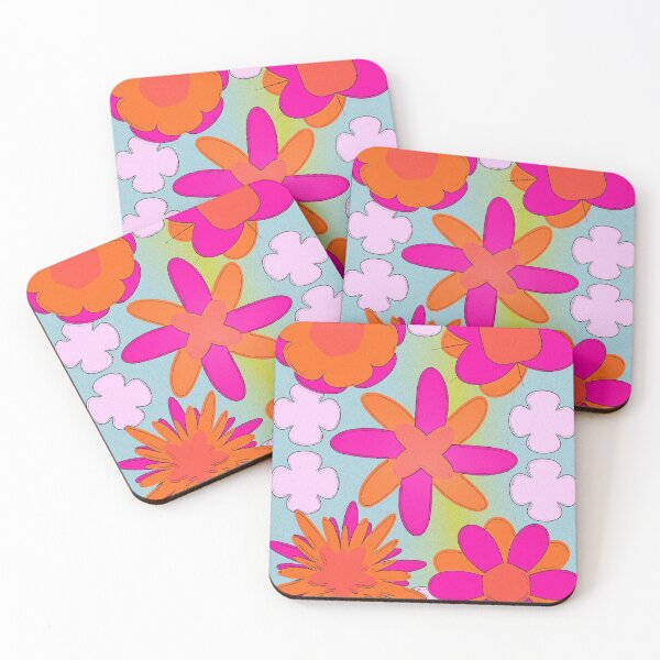 Item preview, Retro Flower Power- Pink and Orange designed and sold by Amanda Roussel.