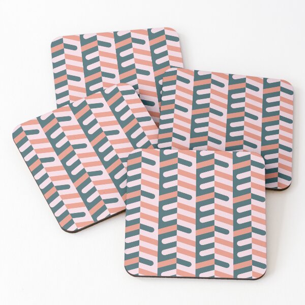 Item preview, Ladyfingers in Columns Geometric Pattern – Pastel Teal & Salmon designed and sold by RoguePatterns.