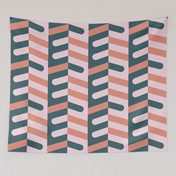 Item preview, Ladyfingers en Columnas Patrón geométrico - Pastel verde azulado y salmón designed and sold by RoguePatterns.