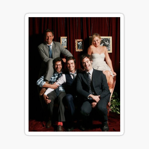 Vista previa del artículo con la obra «John Mulaney, Bill Hader, Amy Pohler, Andy Samberg, Seth Meyers sesión de fotos», diseñado y vendido por winkfloydart.