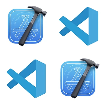 Artwork thumbnail, 2x Xcode VS Code logo by lambda-