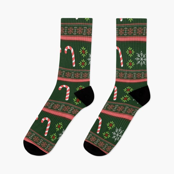 Item preview, Candy Cane and Snowflake Green Holiday Pattern designed and sold by thebig3-.
