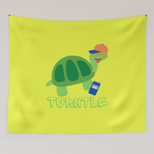 Item preview, Turntle Funny Turnt Turtle Drunk Bro - highlighter yellow designed and sold by MixedBagMerch.