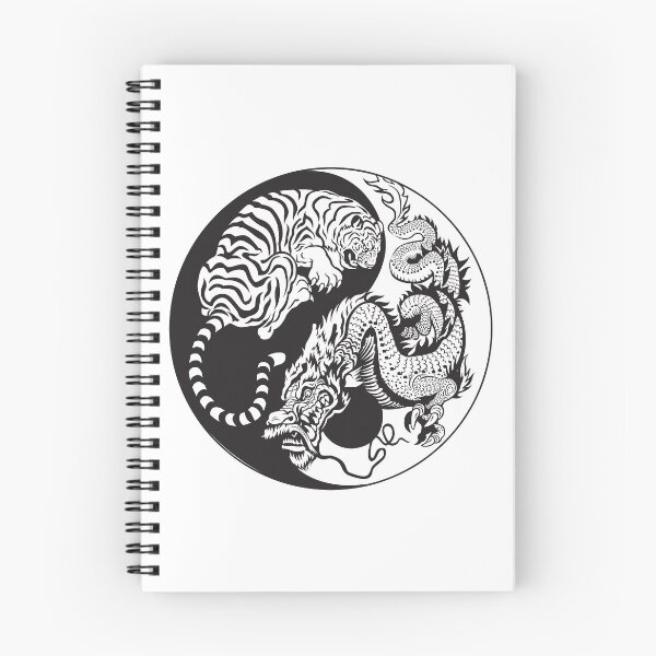 Item preview, Chinese Tiger and Dragon | Yin and Yang Design | Line Art designed and sold by offbranddesign.