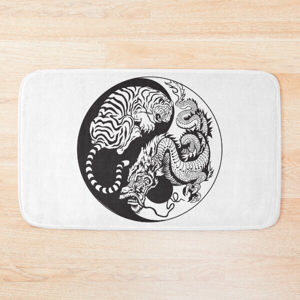 Item preview, Chinese Tiger and Dragon | Yin and Yang Design | Line Art designed and sold by offbranddesign.