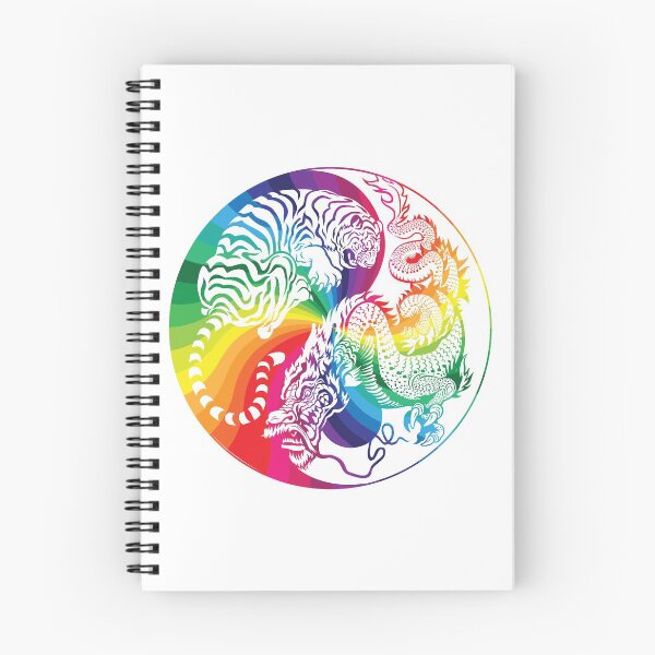 Item preview, Chinese Tiger and Dragon | Yin and Yang Design | Rainbow Swirl designed and sold by offbranddesign.