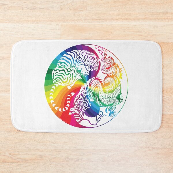 Item preview, Chinese Tiger and Dragon | Yin and Yang Design | Rainbow Swirl designed and sold by offbranddesign.
