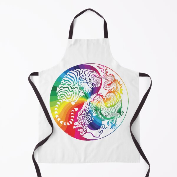 Item preview, Chinese Tiger and Dragon | Yin and Yang Design | Rainbow Swirl designed and sold by offbranddesign.