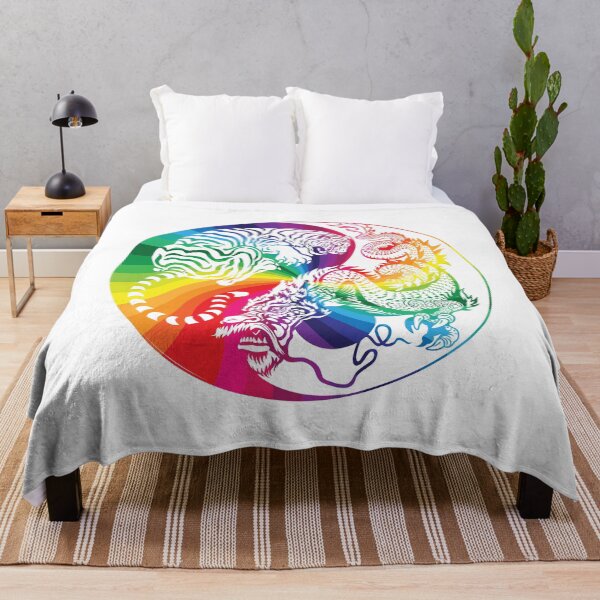 Item preview, Chinese Tiger and Dragon | Yin and Yang Design | Rainbow Swirl designed and sold by offbranddesign.