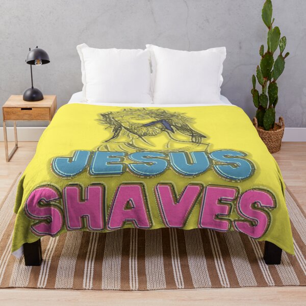 Aperçu de l'œuvre Jésus rase l'humour religieux chrétien jeu de mots drôle créée et vendue par hempress.