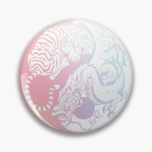 Item preview, Chinese Tiger and Dragon | Yin and Yang Design | Pastel Gradient designed and sold by offbranddesign.