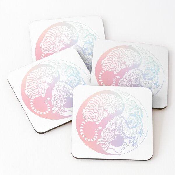 Item preview, Chinese Tiger and Dragon | Yin and Yang Design | Pastel Gradient designed and sold by offbranddesign.