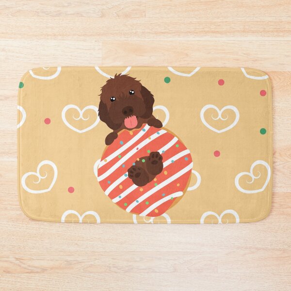 Item preview, Love Chocolate Brown Cockapoo Cavapoo Cavoodle Dog and Donut designed and sold by Lulupainting.