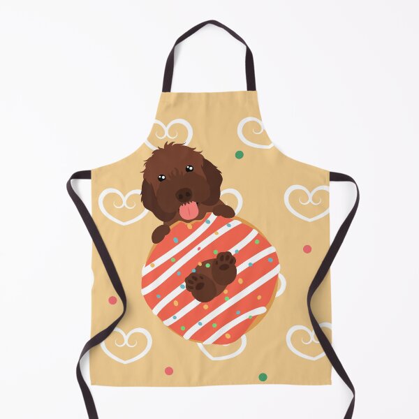 Item preview, Love Chocolate Brown Cockapoo Cavapoo Cavoodle Dog and Donut designed and sold by Lulupainting.