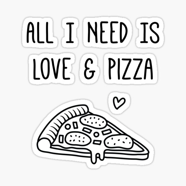 Cute Pizza Love Doodle Sticker for Sale by rustydoodle