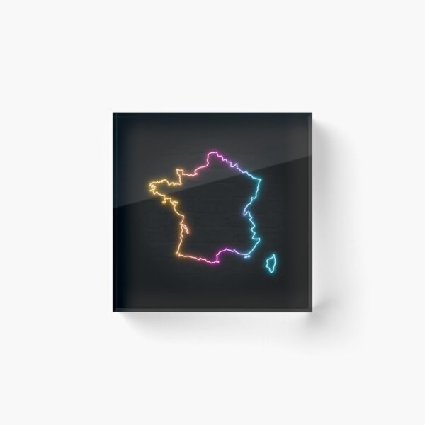 Item preview, France Neon Outline - Retrowave Multicolor Glow designed and sold by dylanxh.