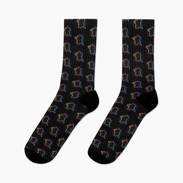 Item preview, France Neon Outline - Retrowave Multicolor Glow designed and sold by dylanxh.