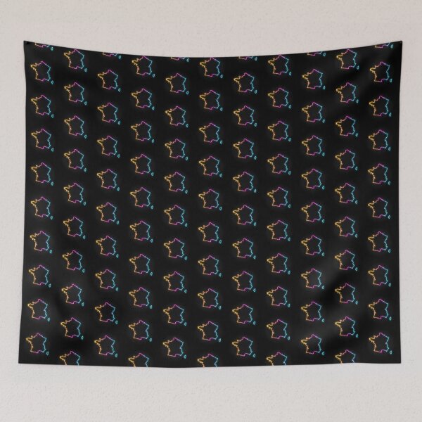 Item preview, France Neon Outline - Retrowave Multicolor Glow designed and sold by dylanxh.