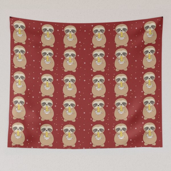Item preview, Kawaii sloth eating too much ramen designed and sold by galax-C.
