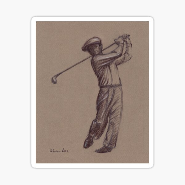 Ben Hogan - pencil drawing of the great golf master Sticker