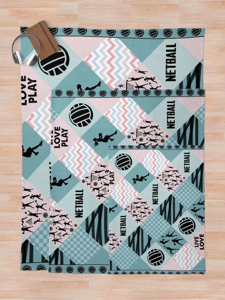 Thumbnail 5 of 6, Throw Blanket, NETBALL PATTERN CROSS designed and sold by rentcode.