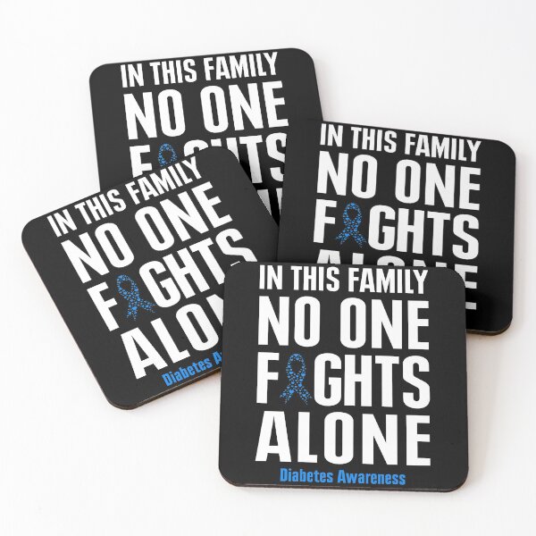 Item preview, Best Family No One Fights Diabetes Alone Shirt Blue Ribbon Diabetic Awareness T Shirt designed and sold by tuanitus.