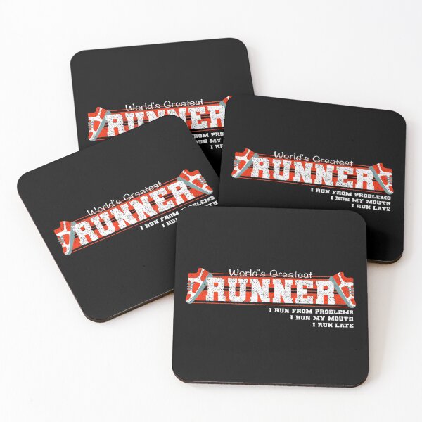 Item preview, World's Greatest Runner: I run from problems, I run my mouth, I run late designed and sold by Happy Puppy Print On Demand.